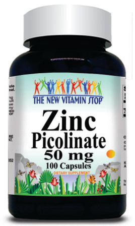 BUY 1 GET 2 FREE Zinc Picolinate 50mg 100 or 200 Capsules