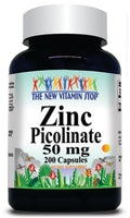 50% off Price Zinc Picolinate 50mg 100 or 200 Capsules 1 or 3 Bottle Price