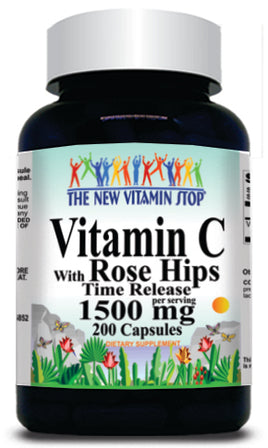 BUY 1 GET 2 FREE Vitamin C with Rosehips Time Release 1500mg 200 Capsules