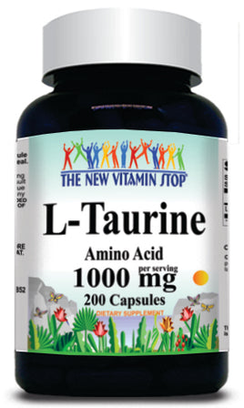 BUY 1 GET 2 FREE L-Taurine Free Form 1000mg 200 Capsules