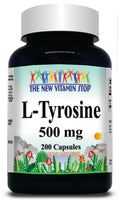 50% off Price L-Tyrosine Free Form 500mg 200 Capsules 1 or 3 Bottle Price