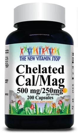BUY 1 GET 2 FREE Chelated Calcium and Magnesium 500mg/250mg 200 Capsules