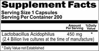 50% off Price Probiotic Acidophilus (No Refrigeration Needed) 450mg 200 Capsules 1 or 3 Bottle Price