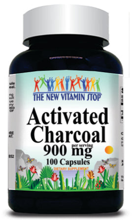 BUY 1 GET 2 FREE Activated Charcoal 900mg 100 or 200 Capsules