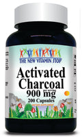 50% off Activated Charcoal 900mg 100 or 200 Capsules 1 or 3 Bottle Price
