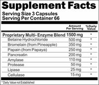 50% off Price Super Strength Multi-Enzyme Complex 200 Capsules 1 or 3 Bottle Price