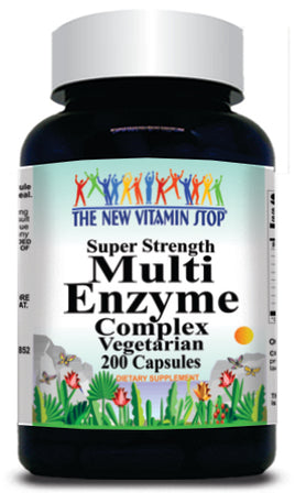 50% off Price Super Strength Multi-Enzyme Complex 200 Capsules 1 or 3 Bottle Price