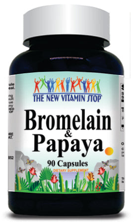 50% off Price Bromelain and Papaya 500mg/500mg 90 Capsules 1 or 3 Bottle Price