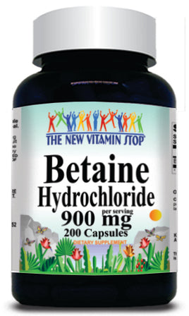 BUY 1 GET 2 FREE Betaine Hydrochloride 900mg 200 Capsules